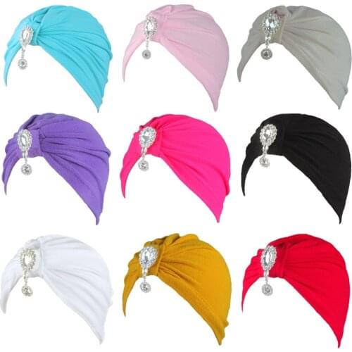 Powmuco Shining Star Shape Pendants Women Indian Hats Fashion Warm Solid Color Polyester Cotton Girls Caps Clothing Ornaments
