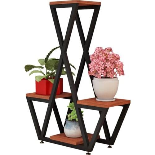 Simple modern multi-layer wrought iron flower stand floor-standing living room European creative indoor plant racks