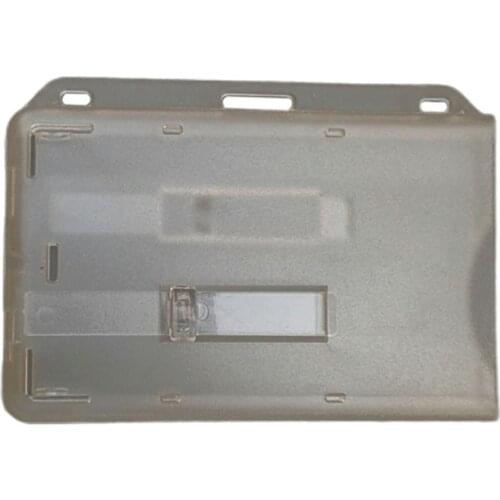 Transparent PC Hard Plastic ID Card Holder Transparent Trolley Employee ID Badge Holder Double-sided Card Housing