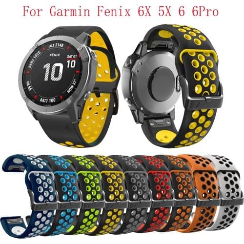 22 26MM Silicone Quick Release Watchband Strap for Garmin Fenix 6X 6Pro smartwatch Easyfit Wrist Band Strap Fenix 5X 5 Plus