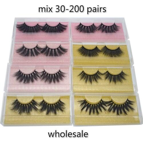 Wholesale 5D 20mm 25mm faux Mink Eyelashes Mink False lashes Soft Natural Thick Fake Eyelashes Extension in bulk