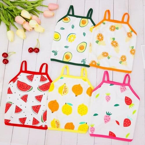 Spring Summer Sling Dog Shirt Vest Cute Fruits Print Pet Clothing Dog Clothes Cooling Sleeveless Pets Vests Pet Supplies Costume