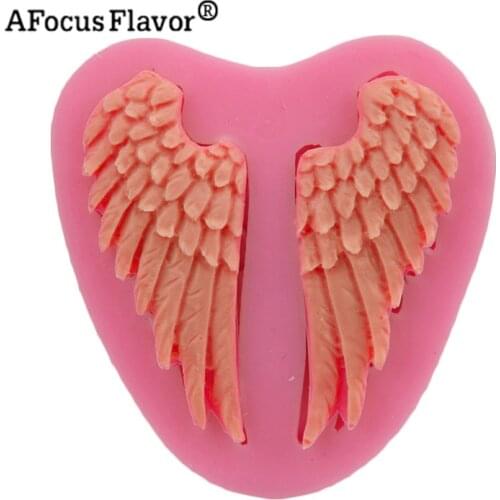 1 Pc Beautiful Wings Shape Silicone 3d Mold Kitchen Cake Decoration Party Sugar Soap Mold Angel Wings DIY Baking Stencil