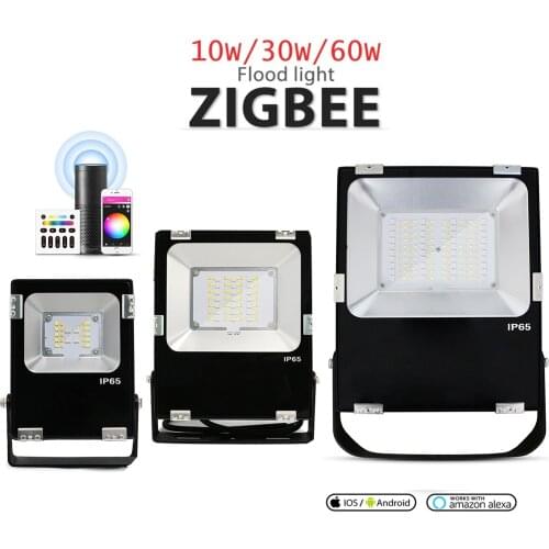 Zigbee 3.0 LED Floodlight Pro 10W 30W 60W 100w RGBCCT Smart Outdoor Light IP65 Waterproof Work with Amazon echo plus SmartThings