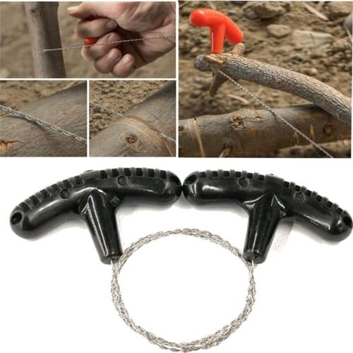 Outdoor PP handle mini pocket saw camping survival wire saw stainless steel wire saw