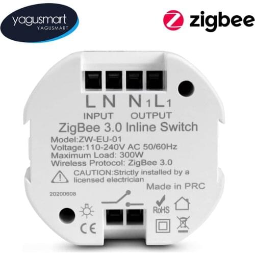 Yagusmart ZigBee 3.0 Smart Light Switch DIY Breaker Module Tuya APP Remote Control Compatible with Alexa Echo Google Home 1 Way