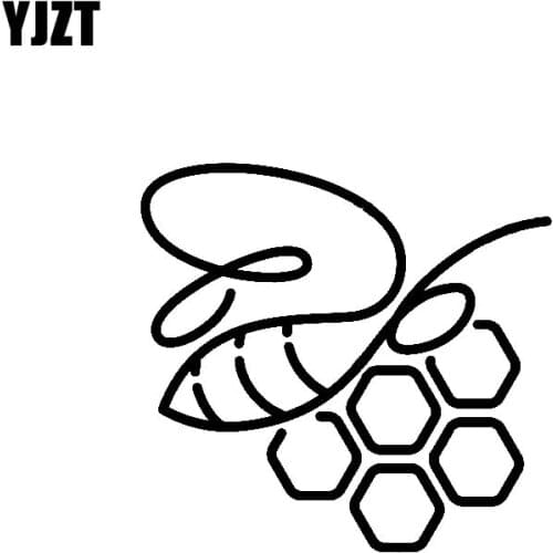 YJZT 14M*13.2CM Original Beautiful Delicate Honey Bee With Hive Vinyl Decal Car Sticker Black/Silver C19-1221