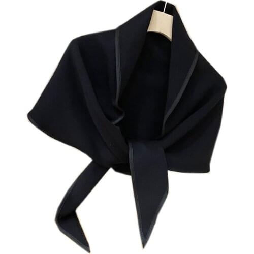 Knitted Wool Long Scarf Neckerchief Solid Thicker Women Shawl