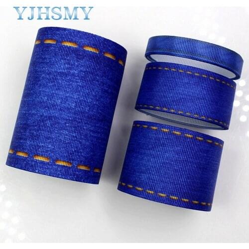 YJHSMY G-18524-294,10 yards 10/25/38/75mm jeans series Printed grosgrain ribbons,DIY Hair accessories Material wedding gift wrap
