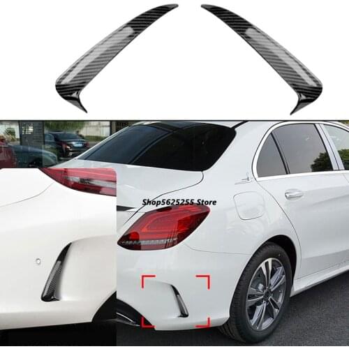 For Mercedes Benz C Class W205 C63 AMG Rear Bumper Spoiler Air Vent Trim Rear Side Wind Knife Cover Sticker Sedan 2016-2019
