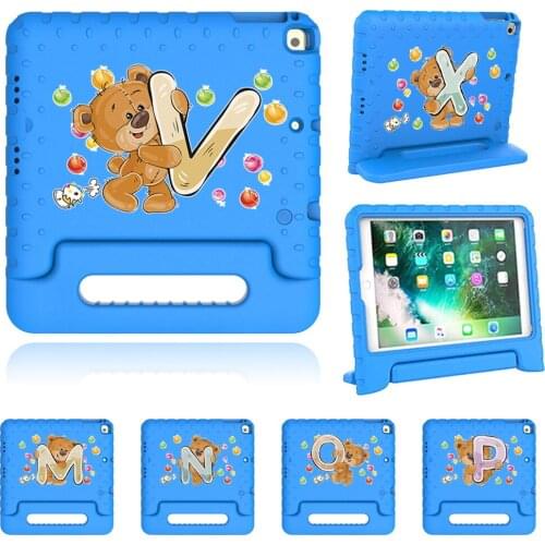 For IPad 5th 6th Gen Protective Sleeve for Air 1 2 Pro 9.7 Inch IPad 2 3 4 Mini 4 5 EVA Bear Letters Cute Childrens Tablet Case