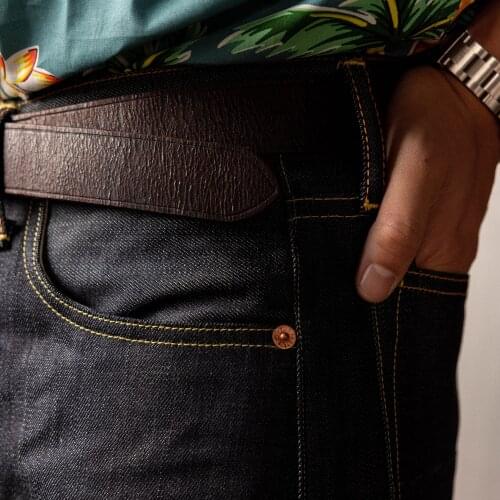 SD107-0001A RedTornado 14oz Heavy Weight Indigo Selvage Unwashed Pants Unsanforised Thick Slim Fitting Raw Denim Jean