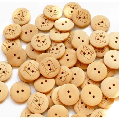 100pcs 2.0mm Round Laser Marking Wooden Buttons Clothing Decoration DIY Crafts Scrapbooking Sewing Garment Accessories