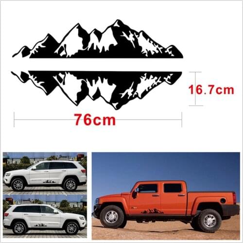 2PCS Car Sticker Auto Tree Mountain SUV RV Camper Car-Styling Vehicle Reflective Decals Sticker Decor Accessories