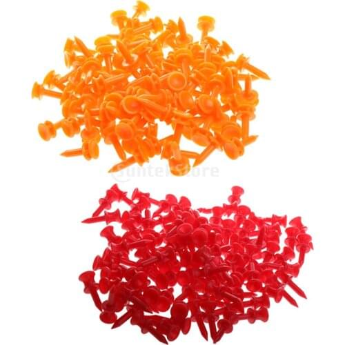 200 Pcs/Pack Professional 32mm/25mm Plastic Castle Golf Tees Red Orange for Golfer Training Tool