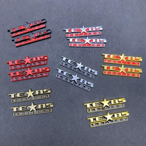 2x TEXAS EDITION Badge Metal Car Sticker for Jeep Compass Renegad Liberty Wrangler Car Body Emblem Badge Steering wheel Stickers