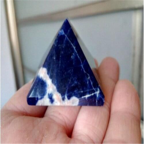 3-4cm blue stone pyramid, Egyptian pyramid, crystal multi-faceted tower home decoration
