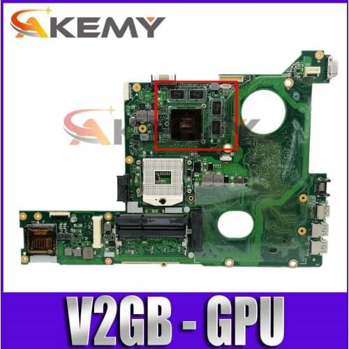 Akemy N46VB V2GB-GPU N46VJ laptop motherboard mainboard For Asus N46V N46VM N46VZ N46VB 60NB0100-MB2 (020) 100% Testad