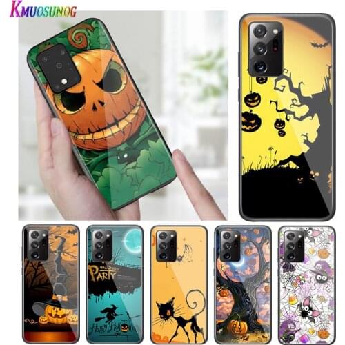 Bright Black Cover Pumpkin Halloween for Samsung S20 Ultra Plus A91 A81 A71 A51 A41 A31 A21 A21S A11 5G Phone Case