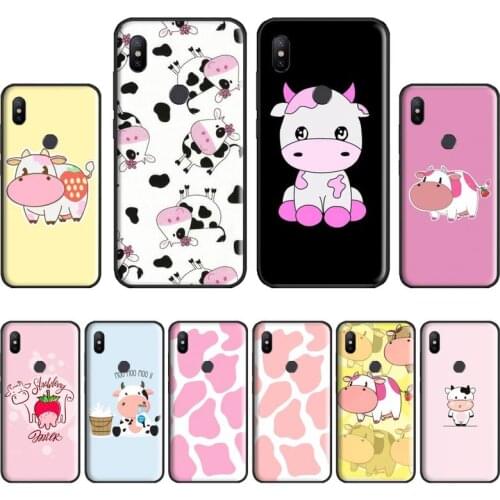 Lovable cute strawberry cow Luxury Unique Phone Cover For Xiaomi Redmi Note 4 4x 5 6 7 8 pro S2 PLUS 6A PRO
