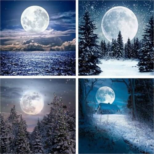EverShine Diamond Painting Night Cross Stitch Diamond Embroidery Moon Needlework Landscape Picture Rhinestones Mosaic Kits
