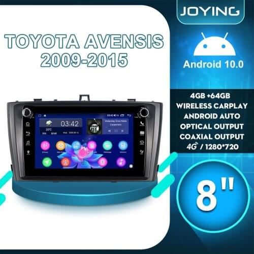 JOYING 8" Head Unit Car Multimedia DVD Player Autoradio Android Auto Radio Stereo For Toyota Avensis 2009 2015 Carplay 4G WIFI