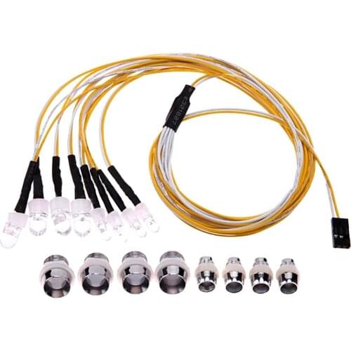 8PCS LED Light Lamp Kit 2 White 2 Red 4 Yellow for 1/10 1/8 Traxxas HSP Redcat RC4WD Tamiya Axial SCX10 D90 HPI RC Car Parts