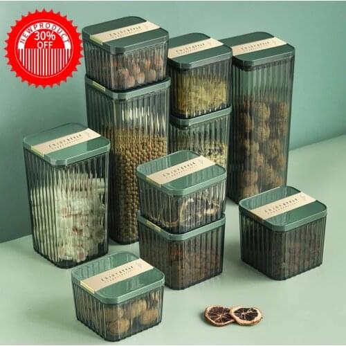 Kitchen Airtight Large Capacity Whole Grains Transparent Plastic Food Cans Container Box Snacks Dry Goods Storage Tanks