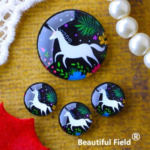 12mm 25mm 14mm 16mm 18mm 20mm Photo Glass Cabochons Round Cameo Set Handmade Settings 30mm Unicorn AI1172854