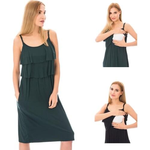 2020 New Womens Maternity Dresses Spaghetti Strap Tank Dress Black Sleeveless Pregnancy Dress Casual Pregnant Women Dress S-3xl