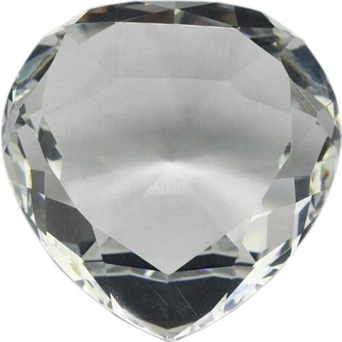 Clear Crystal Heart Paperweight Faceted Cut Glass Stone Diamond Jewelry Party Gifts for Guests