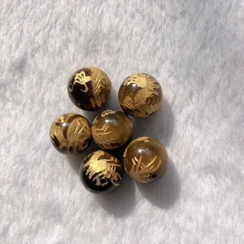 Wholesale 6 beads/pack Natural Tiger Eye Beads Golden Dragon Craved Bead 8mm 10mm 12mm Hand Craved Stone Beads for jeweley