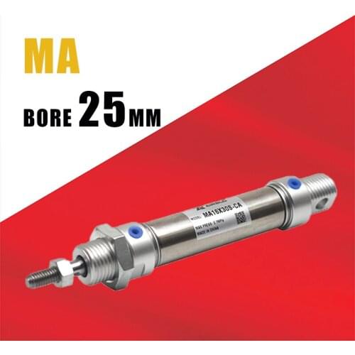 Air MA 25mm bore mini stainless steel pneumatic cylinders air pneumatic cylinder 10mm-300mm double acting MA25x175S
