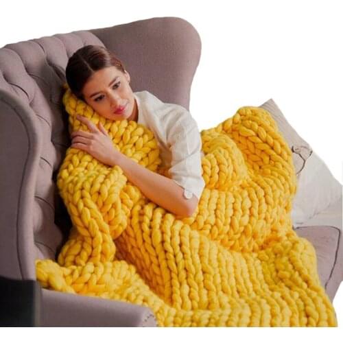 Polyester Knitted Chair Lounge Blanket Bed Bedspread Women Outdoor Travel Throw Blankets Knitting Sofa Mat Drop Shipping Textile