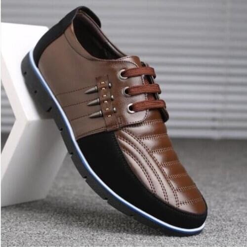 QWEDF Men genuine leather shoes High Quality Elastic band Fashion design Solid Tenacity Comfortable Mens shoes big sizes ZY-251