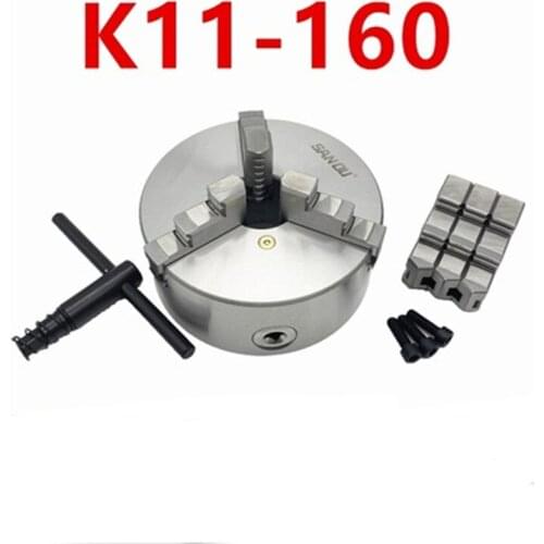 SANOU K11-160 3 jaw lathe chuck self-centering 160mm manual type hardened steel for small bench lathe