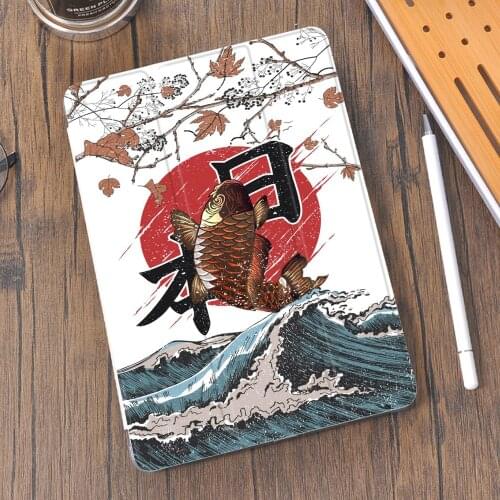 Active Koi For Air 4 Silicone Case iPad Pro 2020 10.5 With Pencil Holder 10.2 inch 8th Generation 7th 12.9 Pro 2018 Mini 4 5