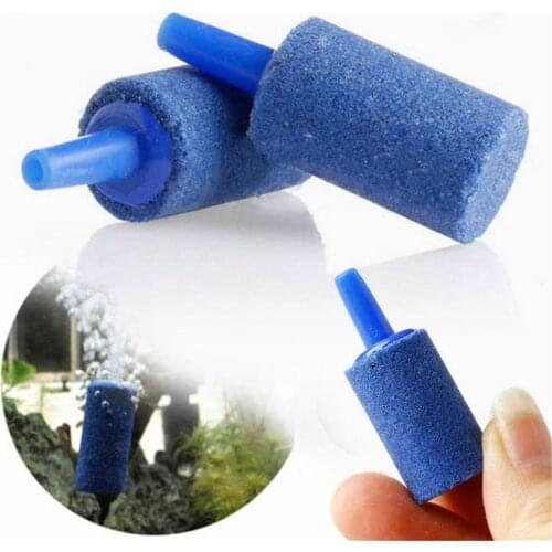 10pcs Blue Cylinder Bubble Stone Aquarium Fish Tank Aerator Air Stone Hydroponics Oxygen Diffuser Air Pumps Accessories