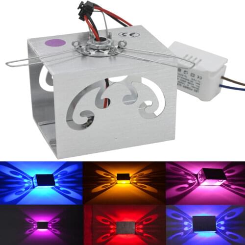 85-265V 3W LED Butterfly Wall Lamp Luces Home Decor Sconces Indoor Bedroom Lighting Lampara Party KTV Decoration Lights Lamps