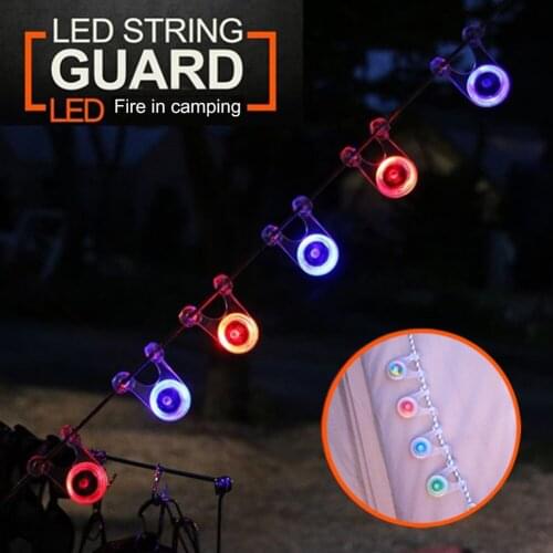 Outdoor Camping Warning Lamp Waterproof LED Tent String Rope Guard Lights Travelling Easy Carrying Portable Parts