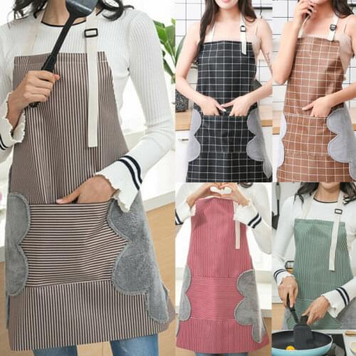 Waterproof Anti-Oil Aprons Men Women Cute Cartoon Apron Kitchen Restaurant Baking Cooking Bib Aprons Dress With Chef Pocket