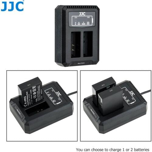 JJC LC-E12C USB Dual Battery Charger For Canon LP-E12 LPE12 Batteries on Canon PowerShot SX70 HS EOS M M50 Mark II M100 M50 M10
