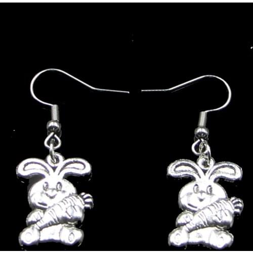 Fashion Handmade Simple Design 21*15mm Rabbit Bunny Carrot Easter Drop Earrings For Women Gift Fashion Jewelry Cute Small Object