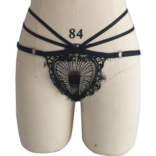 Women Sexy Lace Body Harness Bondage Lingerie Panties High Waist Elastic G-string Thongs T-back Briefs Gothic Sexy Harness Belt