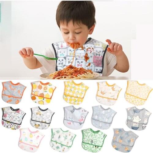 1pcs Cartoon Cotton Eating Bib Eva Bib Eating Clothes Newborn Waterproof Saliva Towel For Kids Girls Boys Bib Baby Clothing