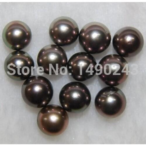 10-11 mm AAA Round No Hole Genuine Natural Black Saltwater Tahitian Pearls