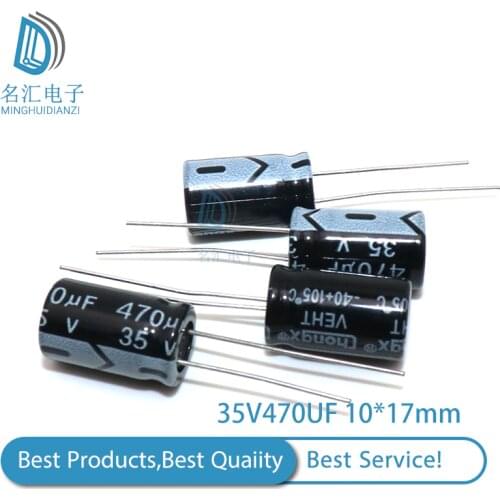 10PCS 35V470UF 10*17mm 470UF 35V 10*17 Electrolytic capacitor