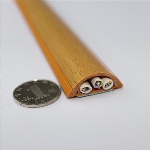 16pcs ( 50cm/pc) Plastic Cord Duct Cover Wire Management Cable Raceway for 3 wires Wood Color Free Shipping