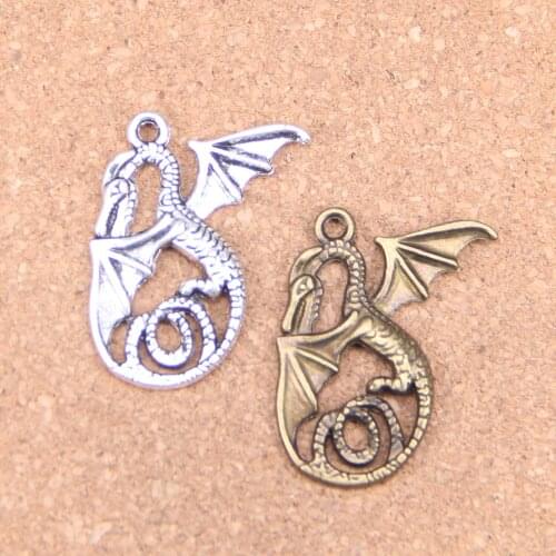 30pcs Charms dragon loong 37x30mm Antique Pendants,Vintage Tibetan Silver Jewelry,DIY for bracelet necklace