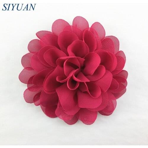 5pcs/lot 10cm Large Chiffon Flower with Hair Clip Kids Popular Party Headwear Christmas Headband Accessories FH03
